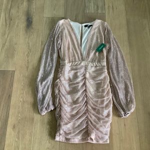 Simons Party Dress - Rouched with small sequins - NWT - M